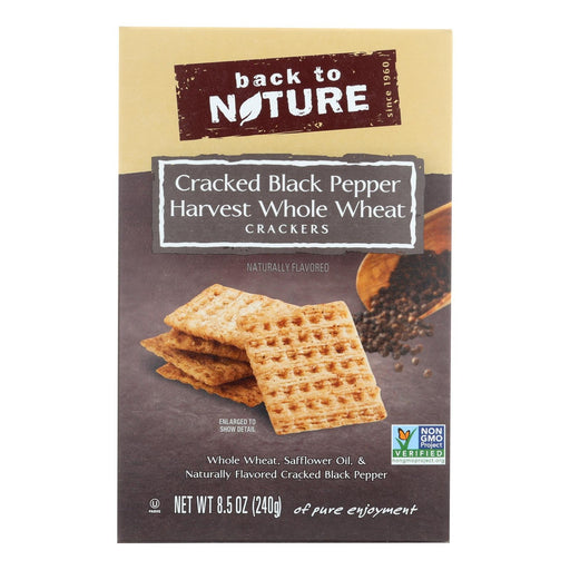 Back To Nature Crackers - Whole Wheat Black Pepper - Case Of 12 - 8.5 Oz Biskets Pantry 