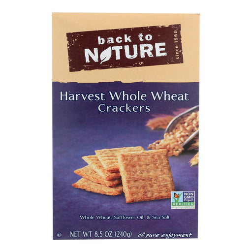 Back To Nature Harvest Whole Wheat Crackers - Whole Wheat Safflower Oil And Sea Salt - Case Of 12 - 8.5 Oz. Biskets Pantry 