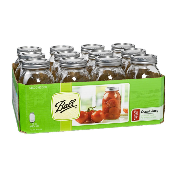 Ball Canning Jar Regular Mouth 32oz With Lid - Case Of 1 - 12 Count Biskets Pantry 