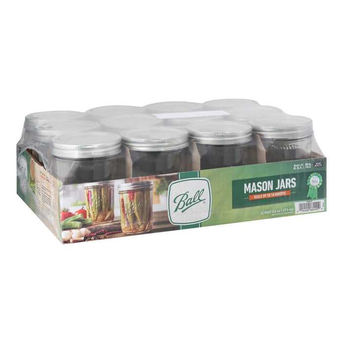 Ball Canning Pint Wide Mouth Can - Case Of 1 - 12 Count Biskets Pantry 