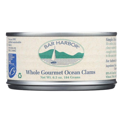 Bar Harbor - Clams Whole Gourmet Ocean - Case Of 12-6.5 Oz Biskets Pantry 