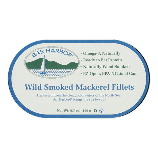 Bar Harbor - Mackerel Fillets Wild Smoked - Case Of 12-6.7 Oz Biskets Pantry 