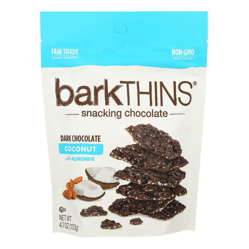 Bark Thins Snacking Chocolate - Dark Chocolate Toasted Coconut With Almonds - Case Of 12 - 4.7 Oz. Biskets Pantry 