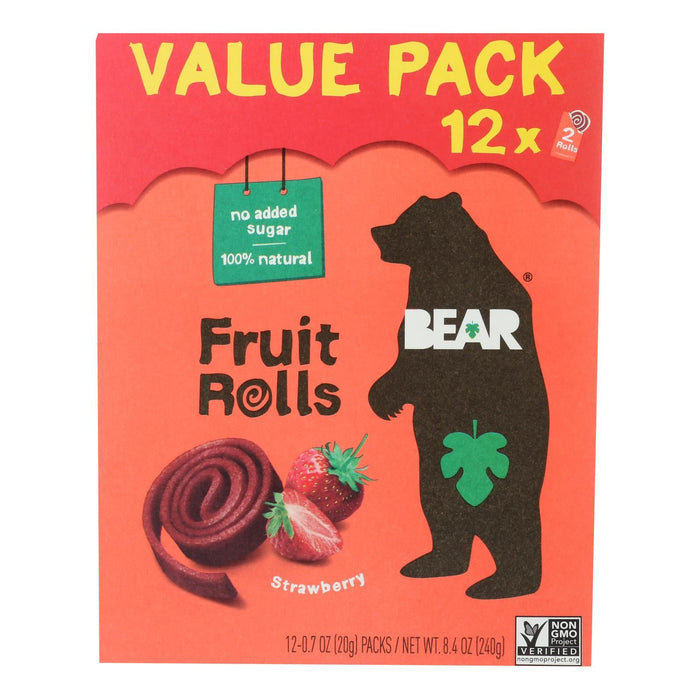 Bear - Fruit Rolls Strwbrry 12pk - Case Of 5-8.5 Oz Biskets Pantry 