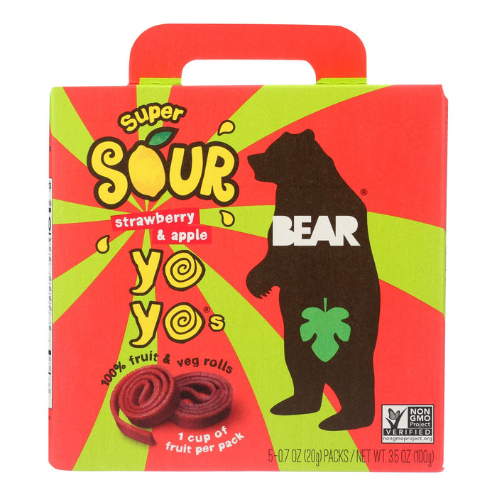 Bear - Real Fruit Yoyo Straw Apple - Case Of 6 - 3.5 Oz Biskets Pantry 