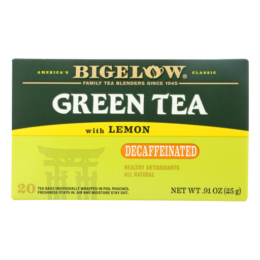 Bigelow Tea Decaffeinated Tea - Green Tea With Lemon - Case Of 6 - 20 Bag Biskets Pantry 