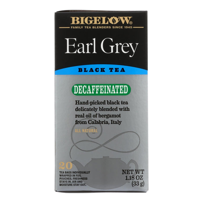 Bigelow Tea Earl Grey Decaffeinated Black Tea - Case Of 6 - 20 Bags Biskets Pantry 