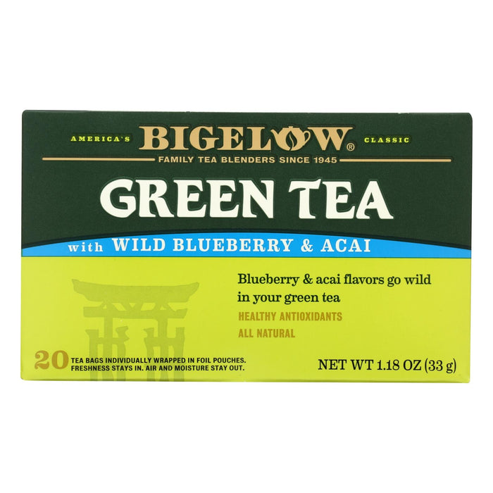 Bigelow Tea Green Tea With Blueberry - Case Of 6 - 20 Bag Biskets Pantry 