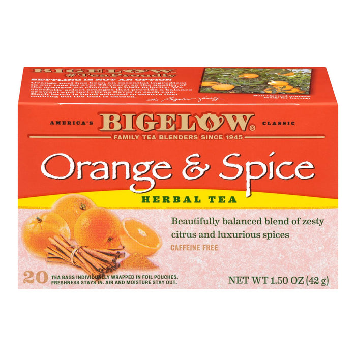 Bigelow Tea Orange & Spice Herb Tea - Case Of 6 - 20 Bag Biskets Pantry 