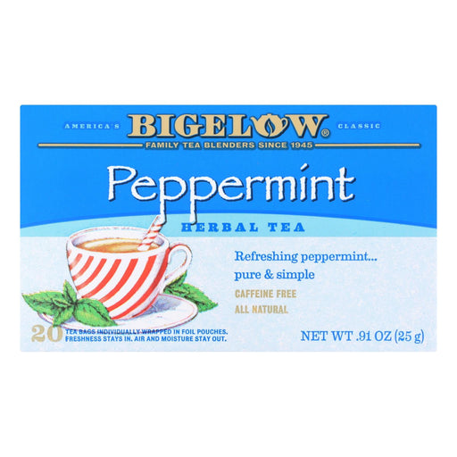 Bigelow Tea Purely Peppermint Tea - Case Of 6 - 20 Bag Biskets Pantry 