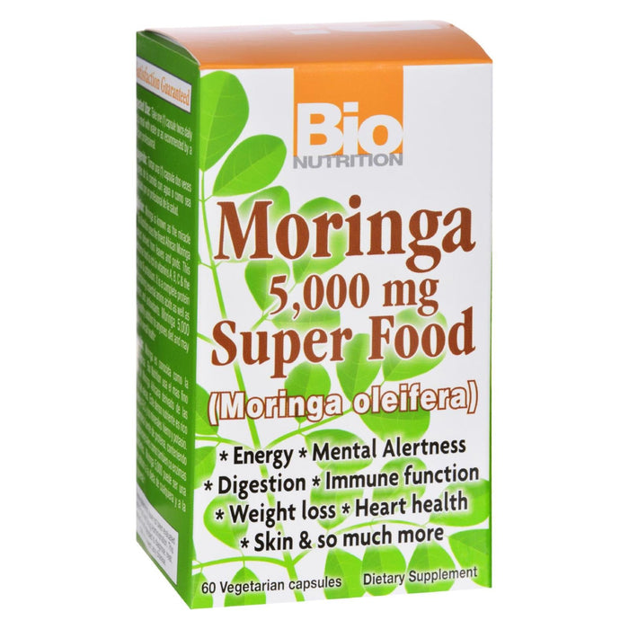 Bio Nutrition - Moringa 5000 Mg Super Food - 60 Vegetable Capsules Biskets Pantry 
