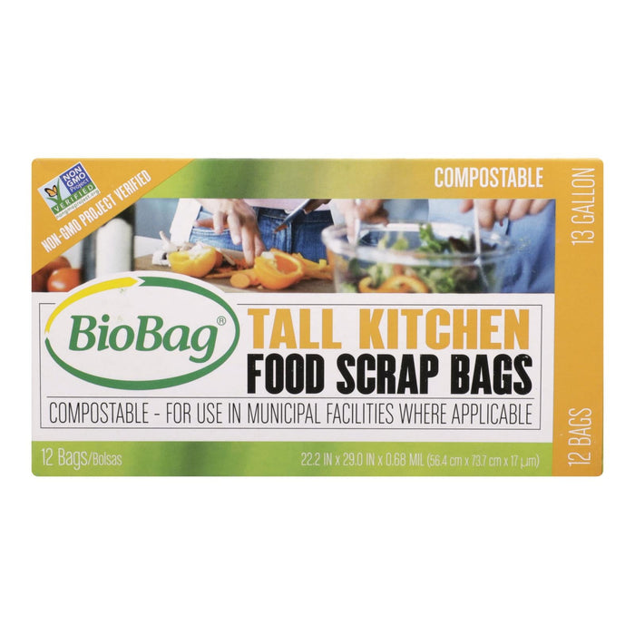 Biobag - 13 Gallon Tall Food Waste Bags - Case Of 12 - 12 Count Biskets Pantry 