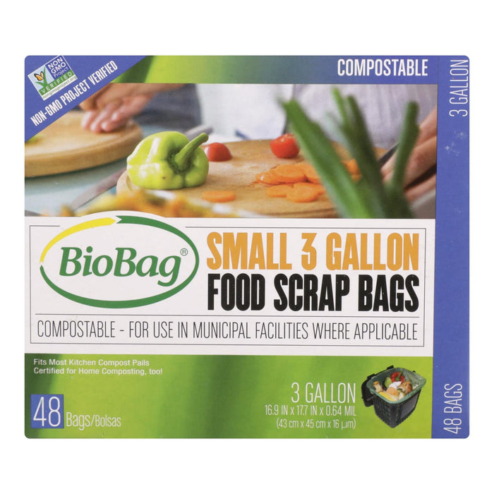 Biobag - Food Scrap Bags - 3 Gallon - 48 Count - Case Of 12 Biskets Pantry 