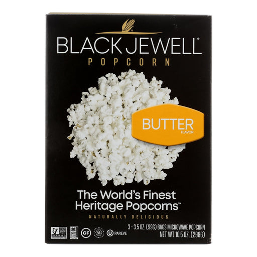 Black Jewell Microwave Popcorn - Butter - Case Of 6 - 3-3.5 Oz. Bags Each - 10.5 Oz. Biskets Pantry 