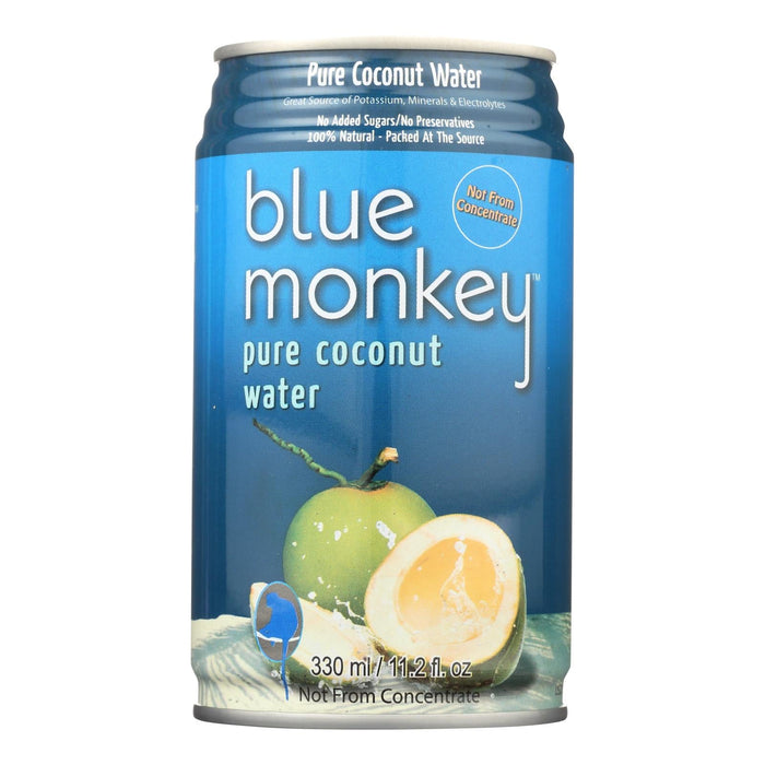 Blue Monkey Coconut Water - Natural - Case Of 24 - 11.2 Oz. Biskets Pantry 
