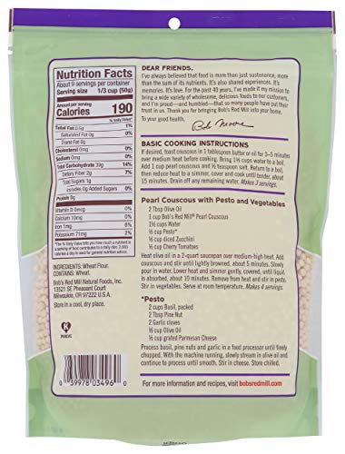 Bob's Red Mill - Couscous Pearl Natural - Case Of 4 - 16 Oz Biskets Pantry 