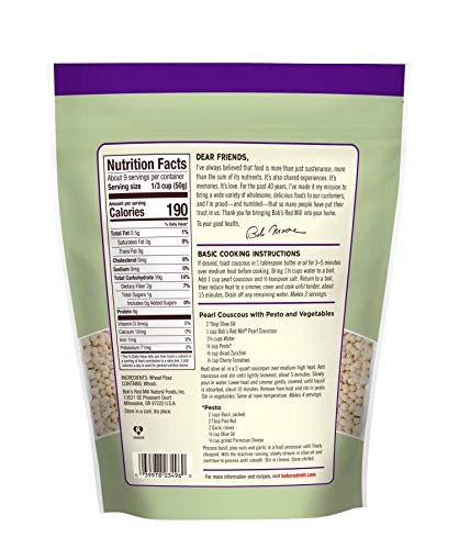 Bob's Red Mill - Couscous Pearl Natural - Case Of 4 - 16 Oz Biskets Pantry 