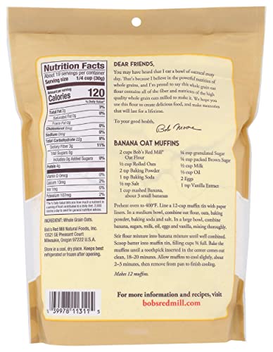 Bob's Red Mill - Flour Oat Whole Grain - Case Of 4-20 Oz Biskets Pantry 