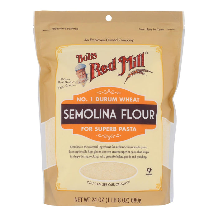 Bob's Red Mill - Flour Semolina - Case Of 4-24 Oz Biskets Pantry 