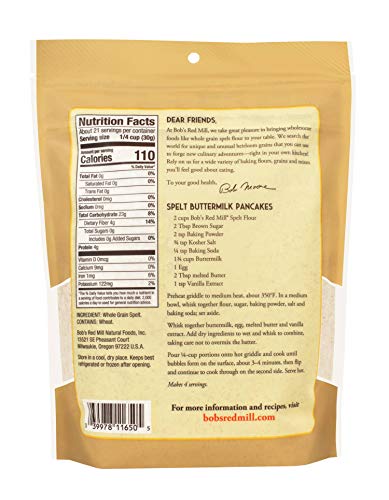 Bob's Red Mill - Flour Spelt - Case Of 4 - 22 Oz Biskets Pantry 