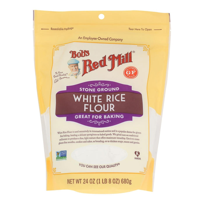 Bob's Red Mill - Flour Wht Rice Stne Ground - Case Of 4-24 Oz Biskets Pantry 