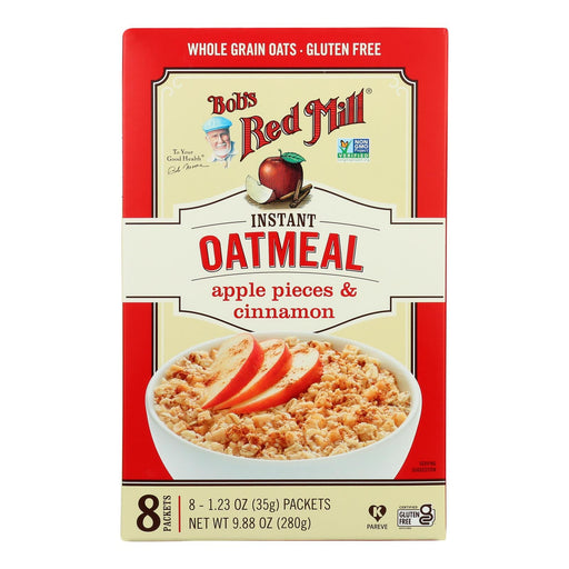 Bob's Red Mill - Instant Oatmeal Gluten Free Pkt Apple Cinnamon - Case Of 4-9.88 Oz Biskets Pantry 