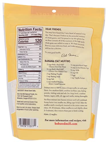 Bob's Red Mill - Oat Flour Gluten Free - Case Of 4-18 Oz Biskets Pantry 