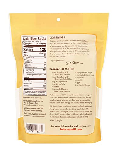 Bob's Red Mill - Oat Flour Gluten Free - Case Of 4-18 Oz Biskets Pantry 