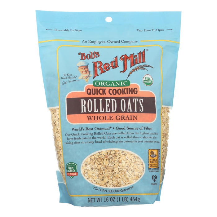 Bob's Red Mill - Oats - Organic Quick Cooking Rolled Oats - Whole Grain - Case Of 4 - 16 Oz. Biskets Pantry 