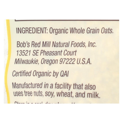Bob's Red Mill - Oats - Organic Quick Cooking Rolled Oats - Whole Grain - Case Of 4 - 16 Oz. Biskets Pantry 