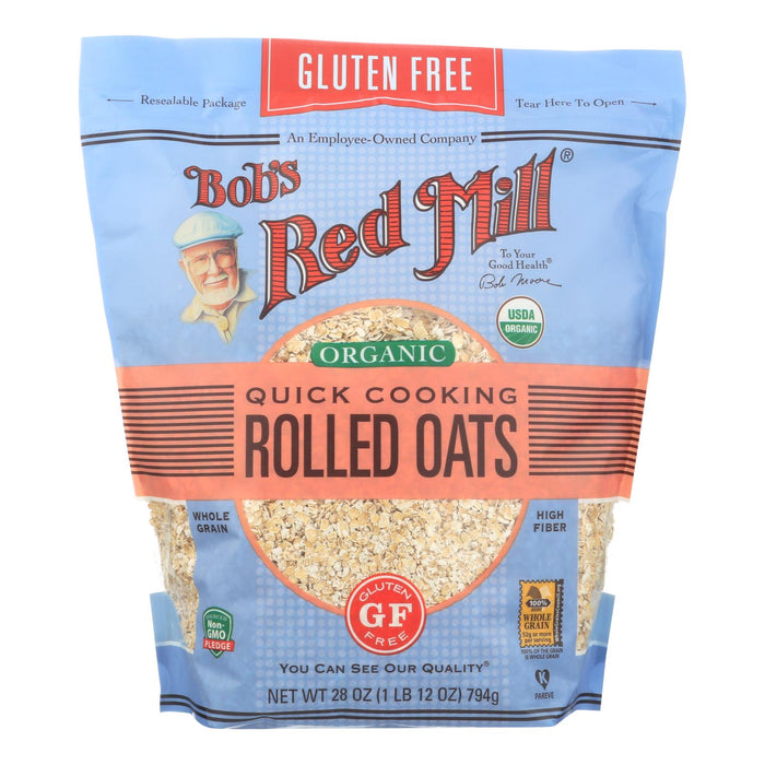 Bob's Red Mill - Organic Quick Cooking Rolled Oats - Gluten Free - Case Of 4-28 Oz Biskets Pantry 