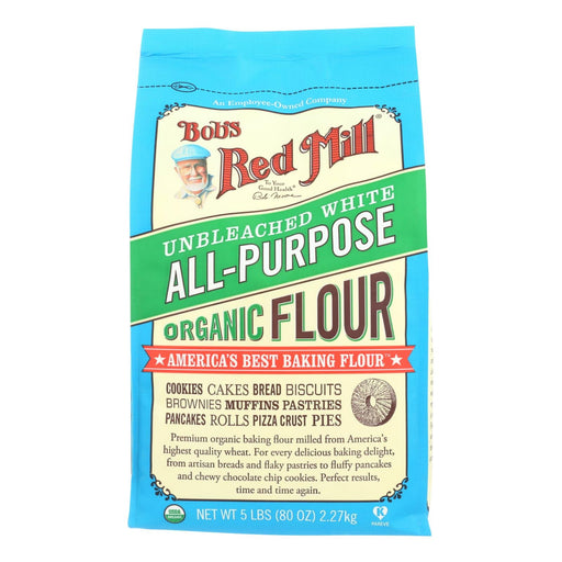 Bob's Red Mill - Organic Unbleached White All-purpose Flour - 5 Lb - Case Of 4 Biskets Pantry 