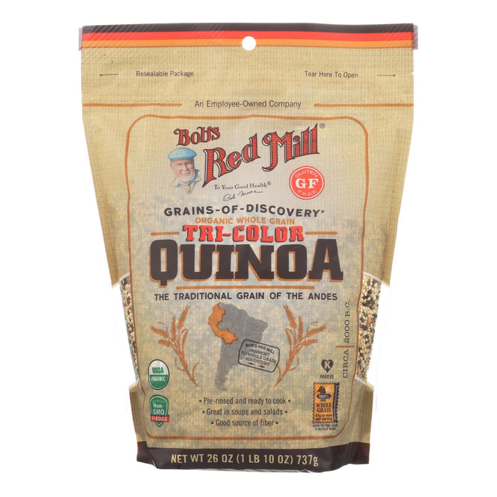 Bob's Red Mill Organic Whole Grain Tri-color Quinoa - Case Of 4 - 26 Oz Biskets Pantry 