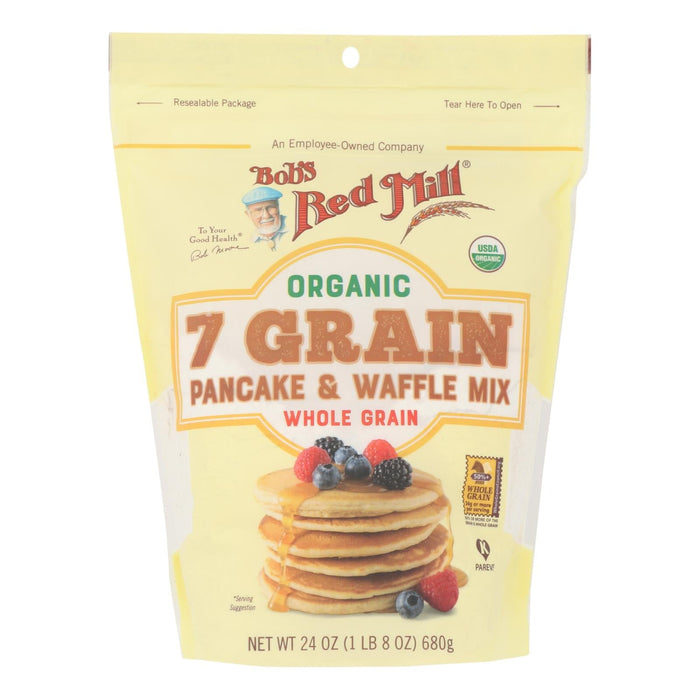 Bob's Red Mill - Pancake/waffle 7 Green - Case Of 4 - 24 Oz Biskets Pantry 