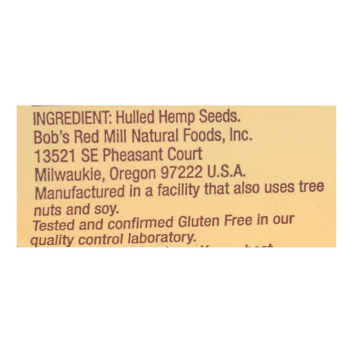 Bob's Red Mill - Seeds Hemp Hulled - Case Of 5-8 Oz Biskets Pantry 