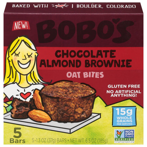 Bobo's Oat Bars - Oat Bite Chocolate Almond Brownie - Case Of 6-5/1.3 Oz Biskets Pantry 