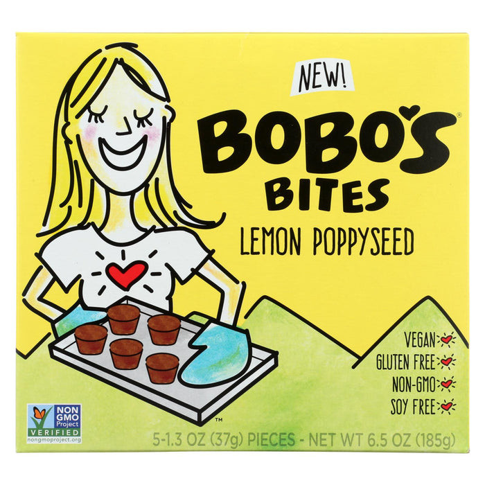 Bobo's Oat Bars - Oat Bites Lemon Poppyseed - Case Of 6-5/1.3 Oz Biskets Pantry 