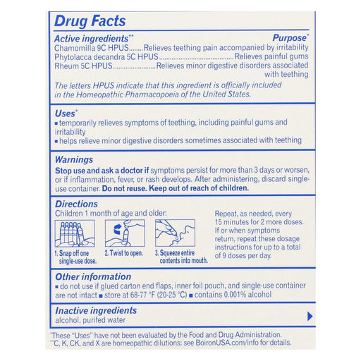 Boiron - Tethng Rlf Camlia 15 Dose - 1 Each - 15 Dose Biskets Pantry 