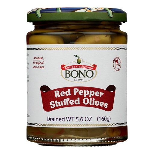 Bono - Olives Red Pepper Stuffed - Case Of 6-5.6 Oz Biskets Pantry 