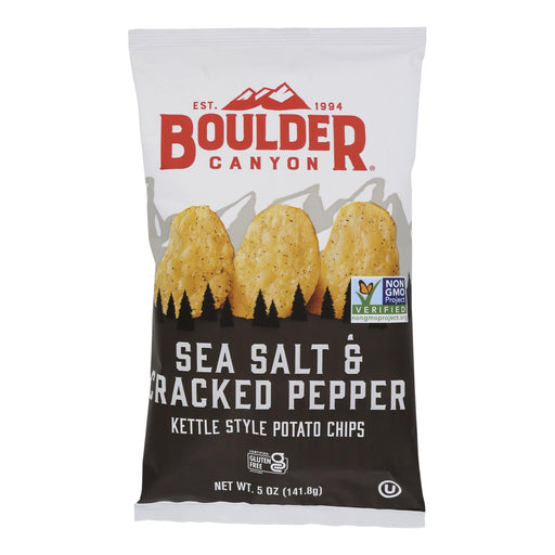Boulder Canyon - Chips - Sea Salt And Cracked Pepper - Case Of 12 - 5 Oz. Biskets Pantry 