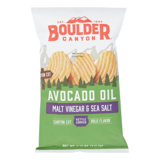 Boulder Canyon - Kettle Chips - Malt Vinegar And Sea Salt - Case Of 12 - 5.25 Oz. Biskets Pantry 