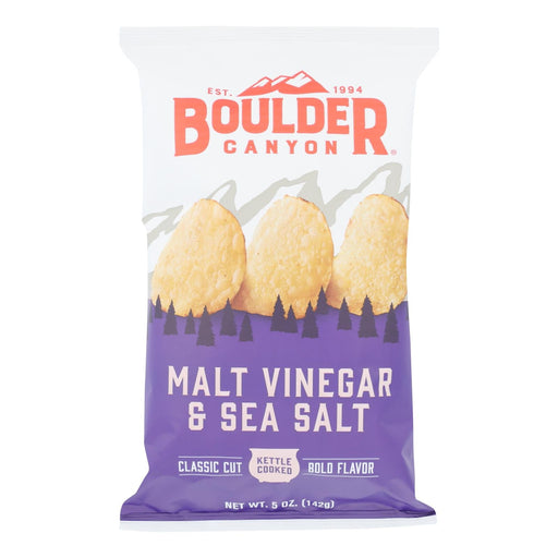 Boulder Canyon - Kettle Chips - Malt Vinegar And Sea Salt - Case Of 12 - 5 Oz. Biskets Pantry 