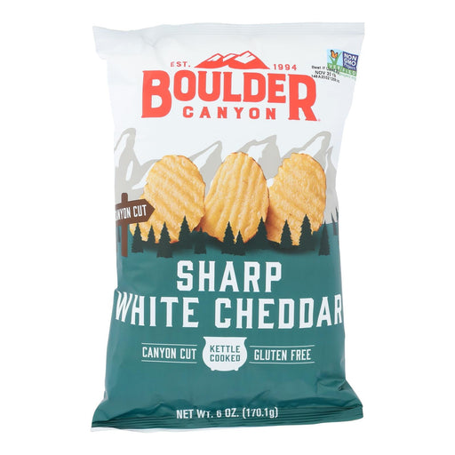 Boulder Canyon Natural Foods - Kettle Chips Wht Cheddar - Case Of 12 - 6 Oz Biskets Pantry 