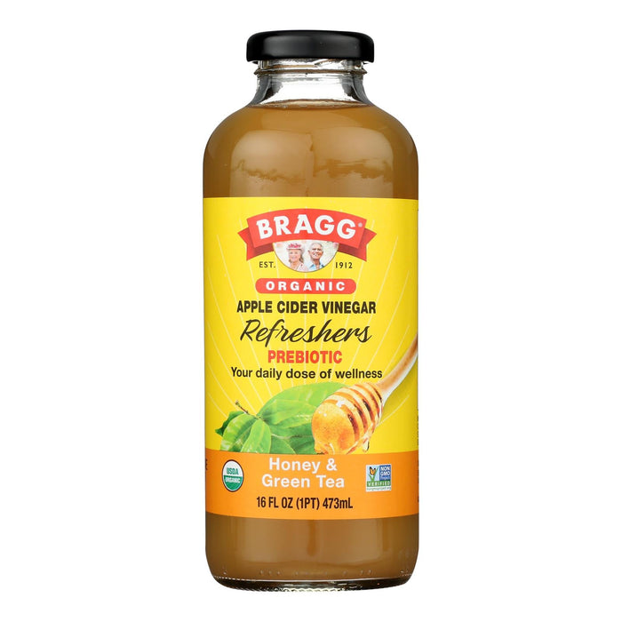 Bragg - Apple Cider Vinegar Honey Green Tea Refresh - Case Of 12-16 Fz Biskets Pantry 