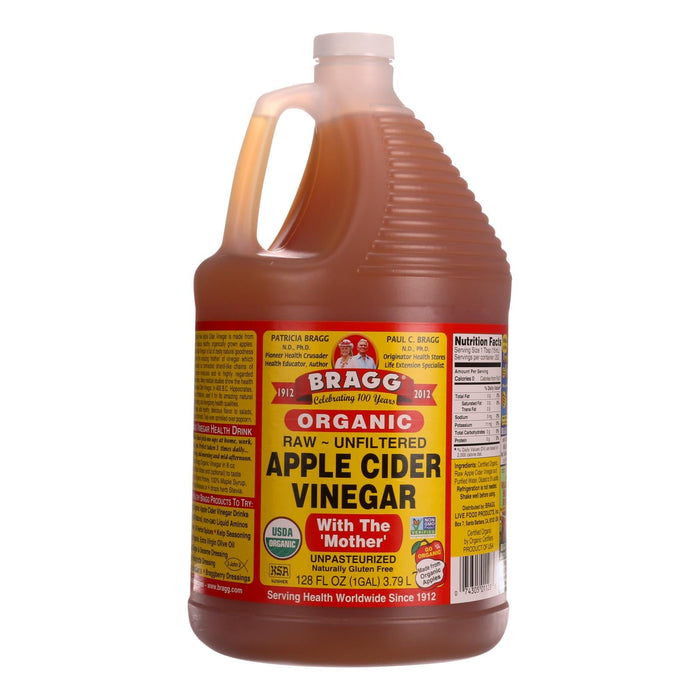 Bragg - Apple Cider Vinegar - Raw And Unfiltered - Case Of 4 - 1 Gallon Biskets Pantry 