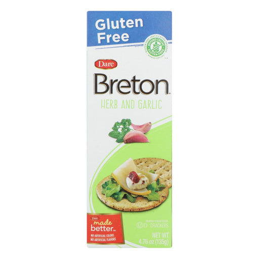 Breton/dare - Crackers - Herb And Garlic - Case Of 6 - 4.76 Oz. Biskets Pantry 