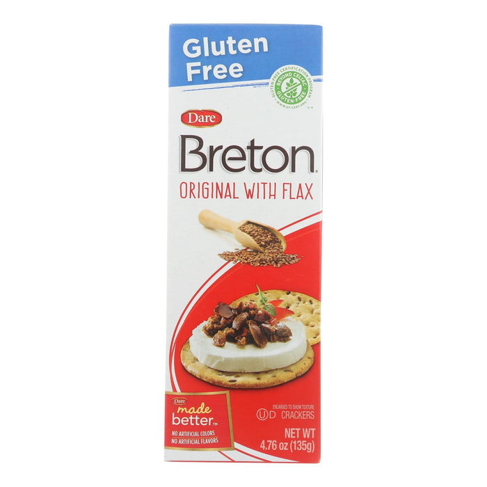Breton/dare - Crackers - Original With Flax - Case Of 6 - 4.76 Oz. Biskets Pantry 