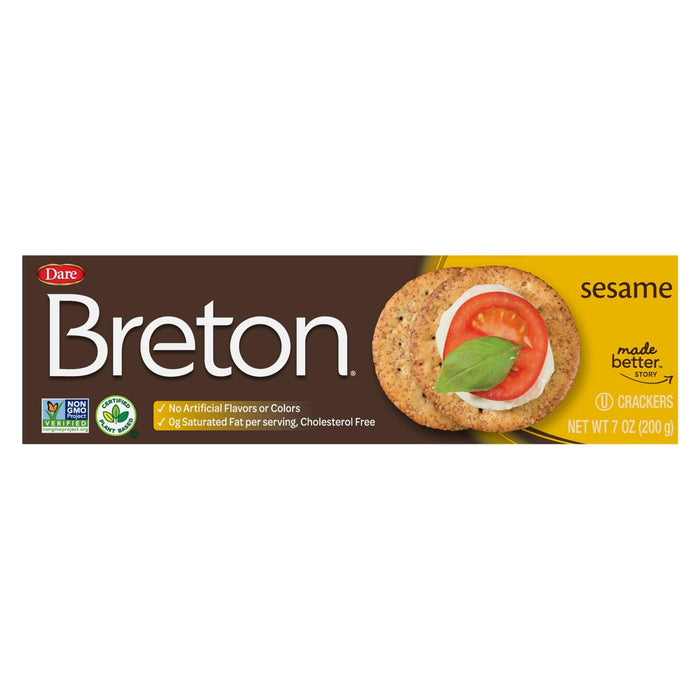 Breton/dare - Crackers Sesame - Case Of 12-7 Oz Biskets Pantry 