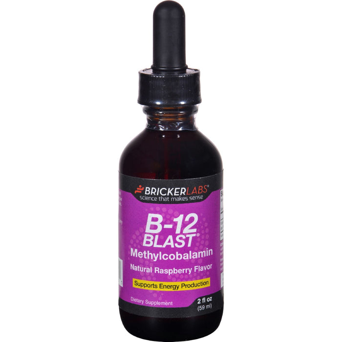 Bricker Labs - B-12 Blast - Methylcobalamin - Natural Raspberry - 2 Oz Biskets Pantry 