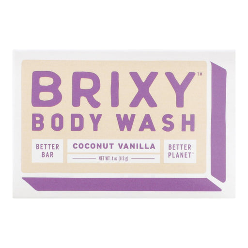 Brixy - Body Wash Bar Coconut Vanilla - 1 Each -4 Oz Biskets Pantry 